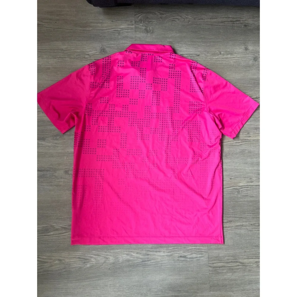 Nike Men's Golf Tour Performance Dri-Fit Polo  Hot Pink Geometric Size XL